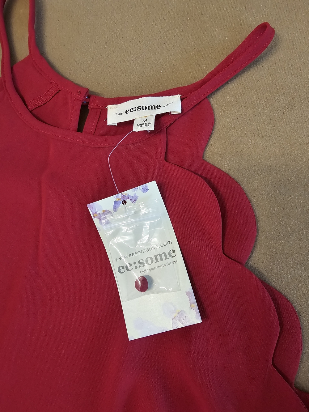 eesome Raspberry Scallop-Edge A-Line Tank - Picture 3 of 4